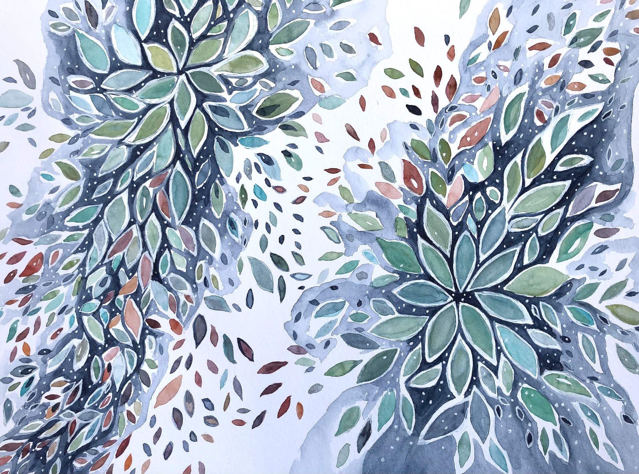 Winterblätter Meditationsmalen