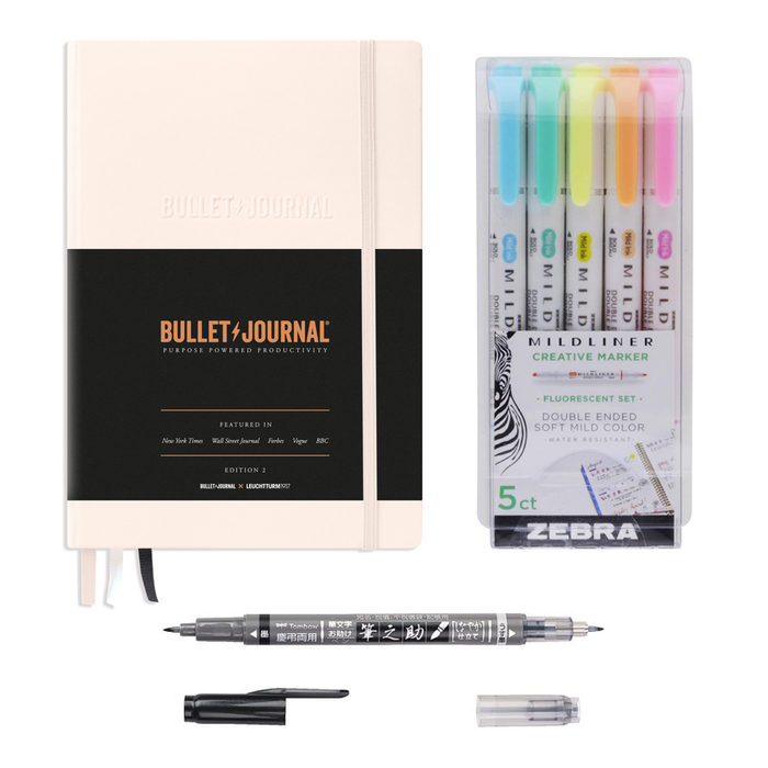 MeinStift - Bullet Journal Einsteiger Set mit Buch und Stiften - Blush