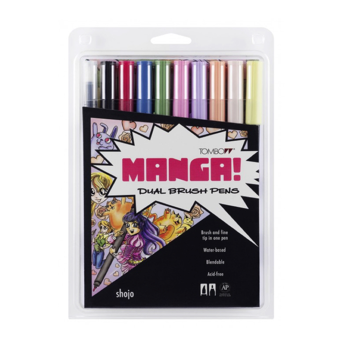 Tombow - Dual Brush Pen 10er Set Manga Shojo
