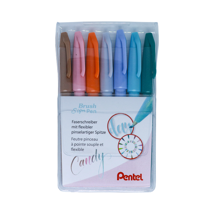 Pentel - Arts Brush Sign Pen 7er Set Candy